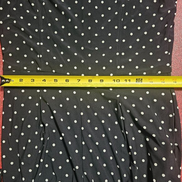 Anne Klein Polka Dot Sleeveless Jumpsuit Sz 6 Wide Leg Flowy Stretch Office - Picture 8 of 12